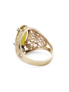 Anillo Peridoto amarillo Oro amarillo de 14 quilates Artesanía vintage vrc074y